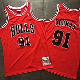 Bulls 91 Dennis Rodman Red 1997 98 Hardwood Classics Mesh Jersey Mixiu,baseball caps,new era cap wholesale,wholesale hats